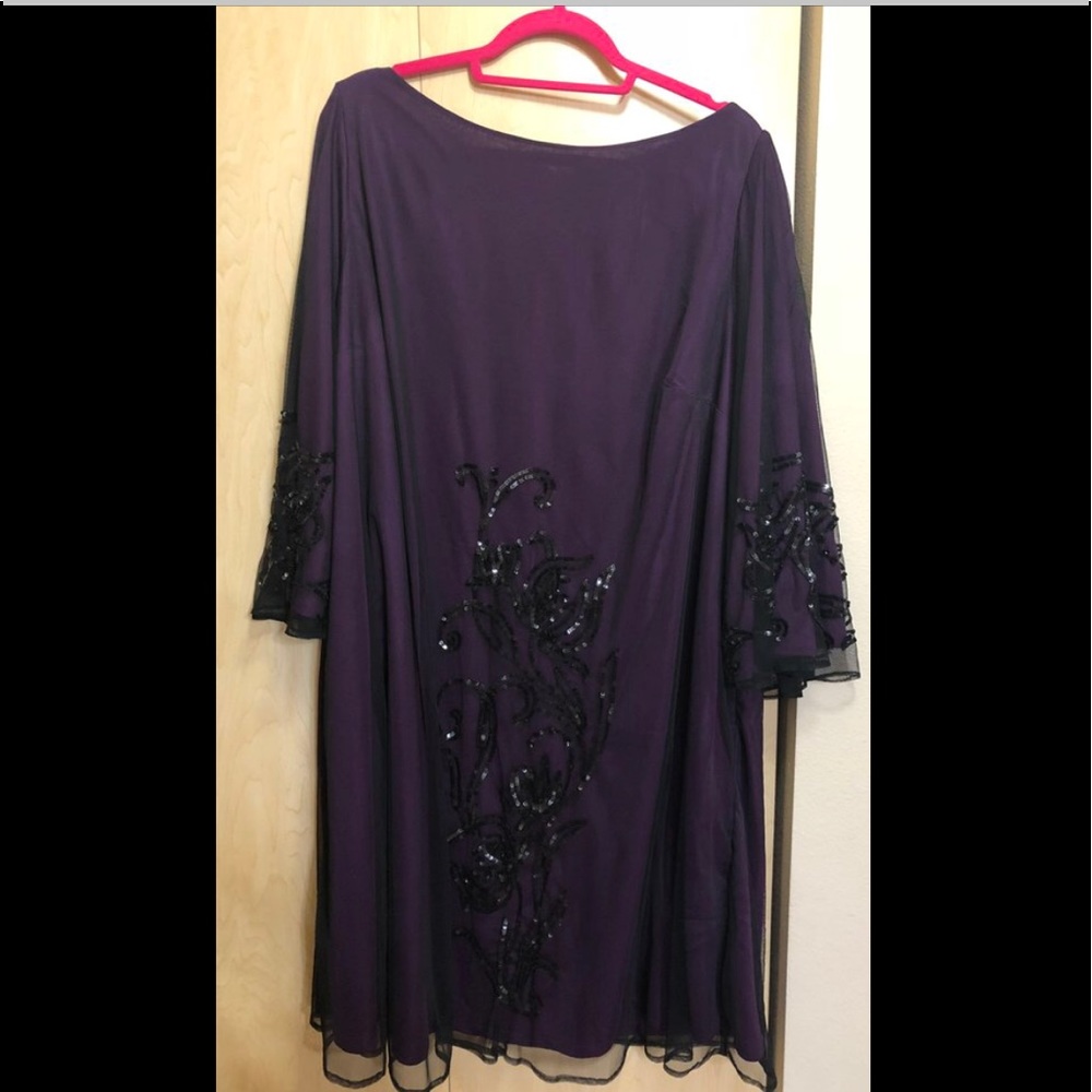 Sequin embellished tulle shift dress